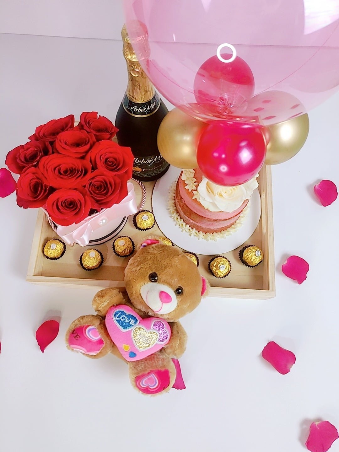 Love Tray Carol Flowers and Balloons