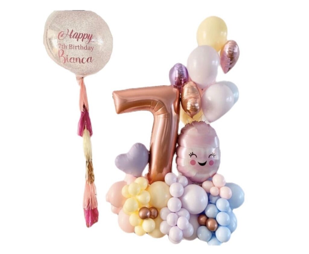 Happy Birthday Cotton Candy - Carol Flowers and Balloons