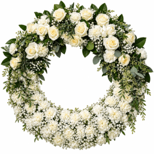 All White Funeral Wreath