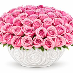 100 Roses in Vase
