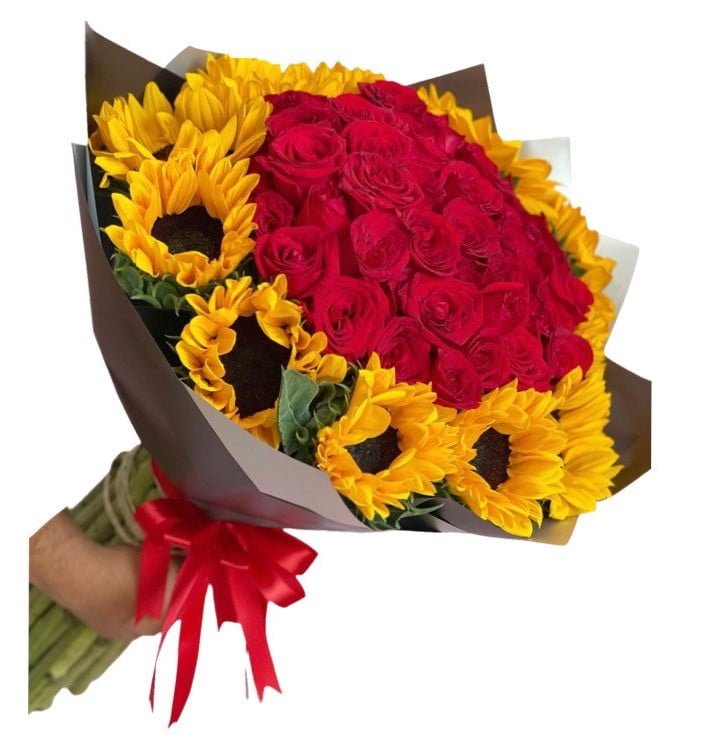 Bouquet Of Roses And Sunflowers % Bouquet Of Roses And Sunflowers ...
