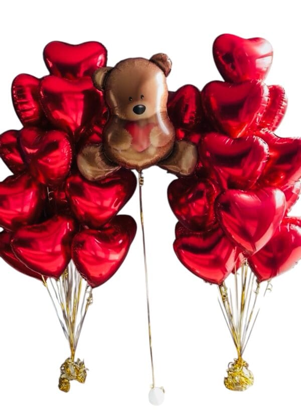 TEDDY BEAR & FLOATING BALLOONS